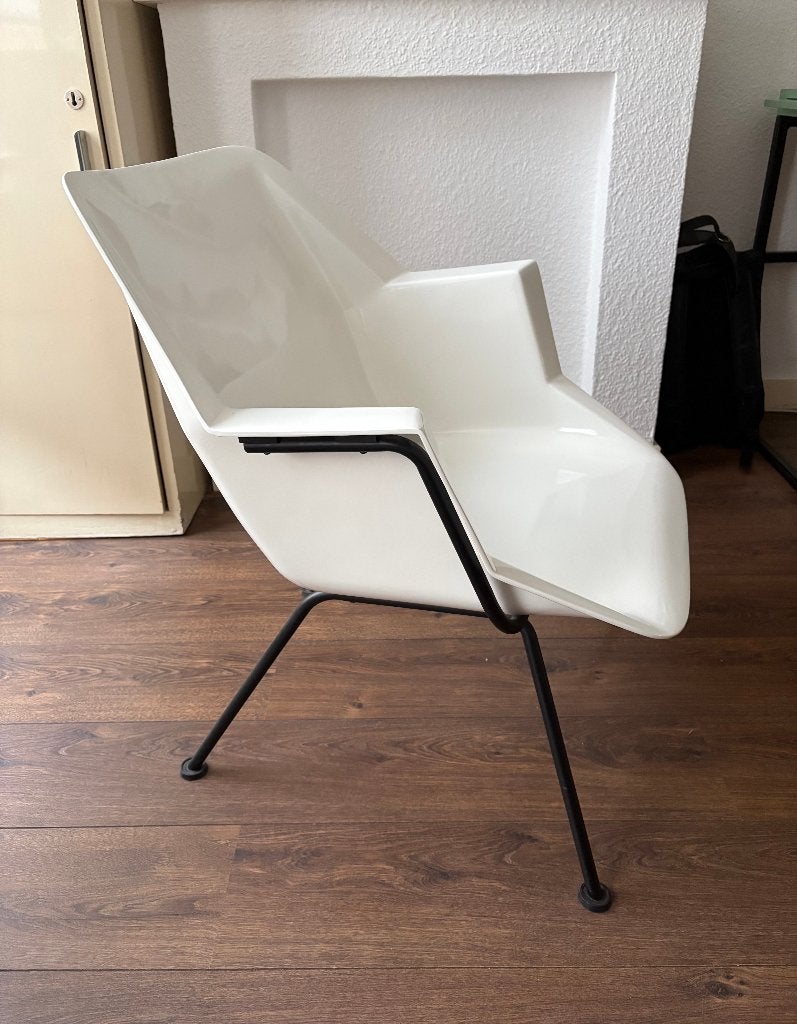 Gispen 416 Stoel - Rietveld & Cordemeyer, Ophalen, Kunststof, Wit, Modernisme - functionalisme - Dutch Design-klassieker