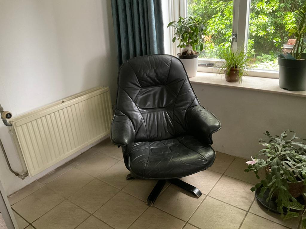Draai fauteuil zit super goed, Ophalen, Gebruikt, Eenpersoons, Leer