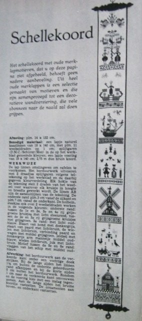 Borduurpatroon  Schellenkoord / Merklap    nr 640 do, Verzenden, Nieuw, Handborduren, Patroon