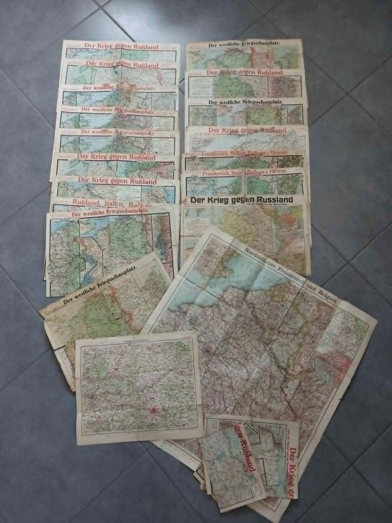 Duitse WO1/WO2 groot lot stafkaarten, Verzamelen, Ophalen of Verzenden, Landmacht, Duitsland, Foto of Poster