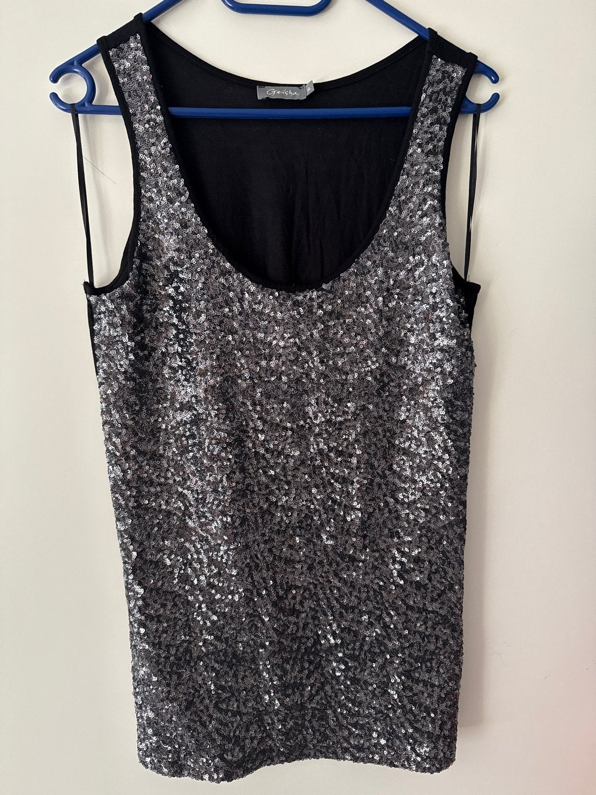 Geisha pailletten top - Maat XL, Kleding | Dames, Maat 46/48 (XL) of groter, Ophalen of Verzenden, Zo goed als nieuw, Zonder mouw