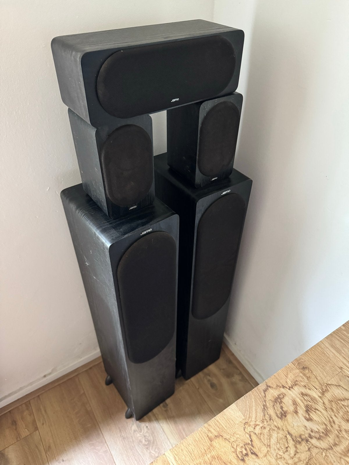 Jamo S420 5.0 Speakerset - Zwart, Ophalen, Gebruikt, Speakerset, 60 tot 120 watt