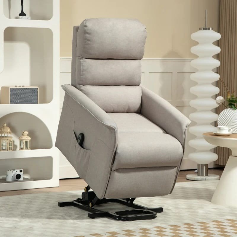 Elektrische Relaxfauteuil met Sta-op stoel Beige, Ophalen of Verzenden, Nieuw, 75 tot 100 cm, Stof