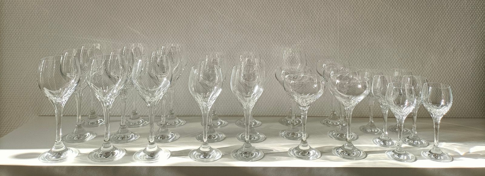 Vintage kristallen glazen set - 26 stuks, Ophalen