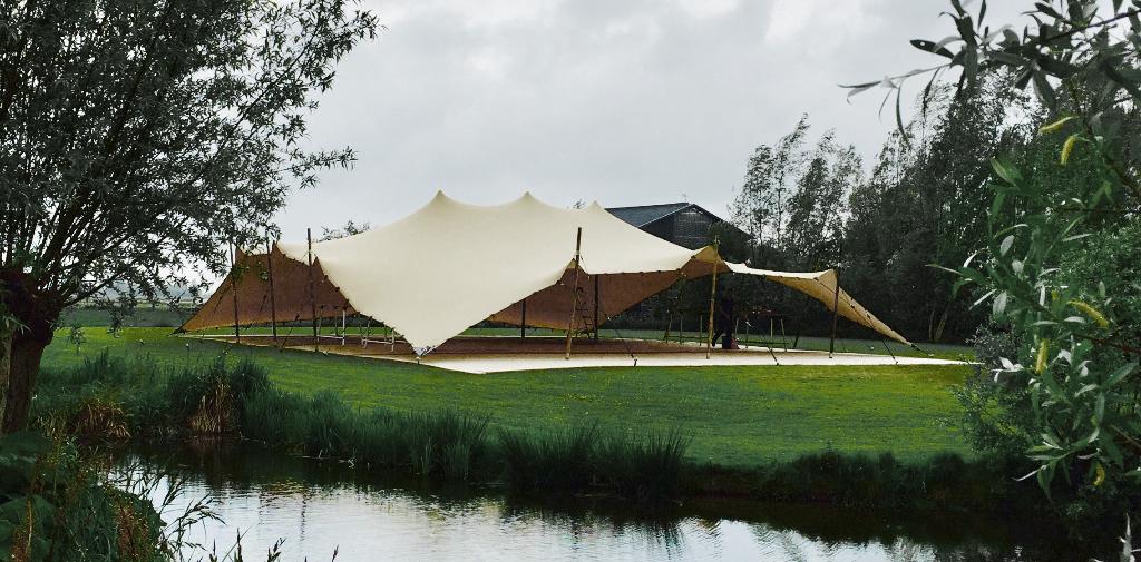 Stretchtent 16x16, Tuin en Terras, Partytenten, Ophalen, Gebruikt, Overige typen, 6 meter of meer