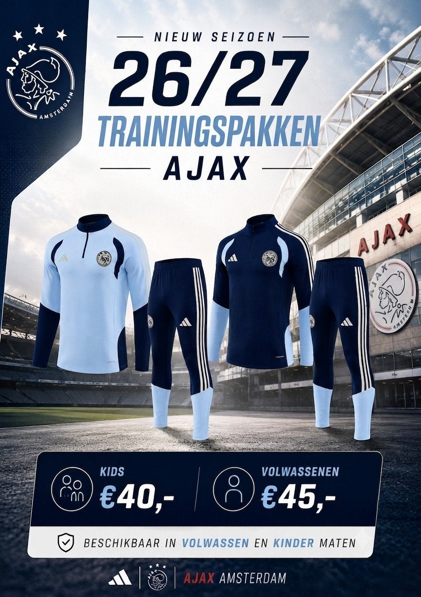 laatste maten beschikbaar Ajax pakken, Ophalen of Verzenden, Nieuw, Trainingspak