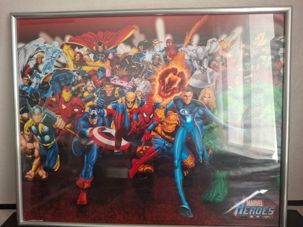 Marvel Poster Super Helden 40 x 50 cm in frame, Verzamelen, Met lijst, Deurposter of groter, Nieuw, Ophalen of Verzenden