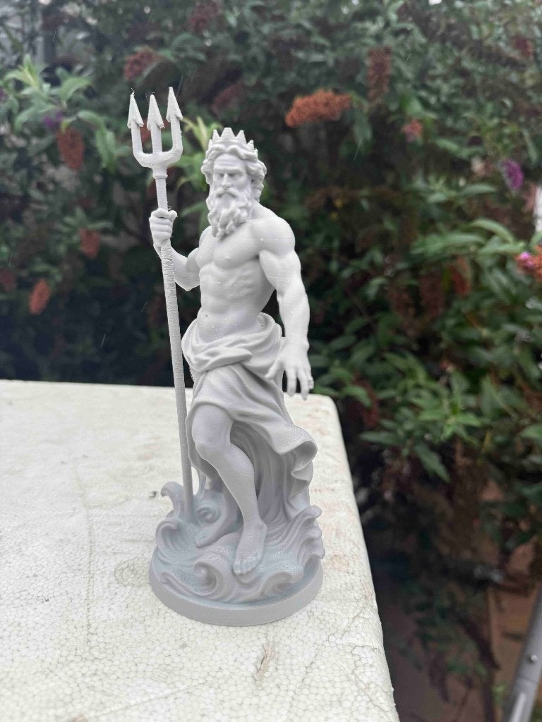 3D Geprinte Neptunus Beeld - Grijs matte, Verzenden, Nieuw, Overige typen