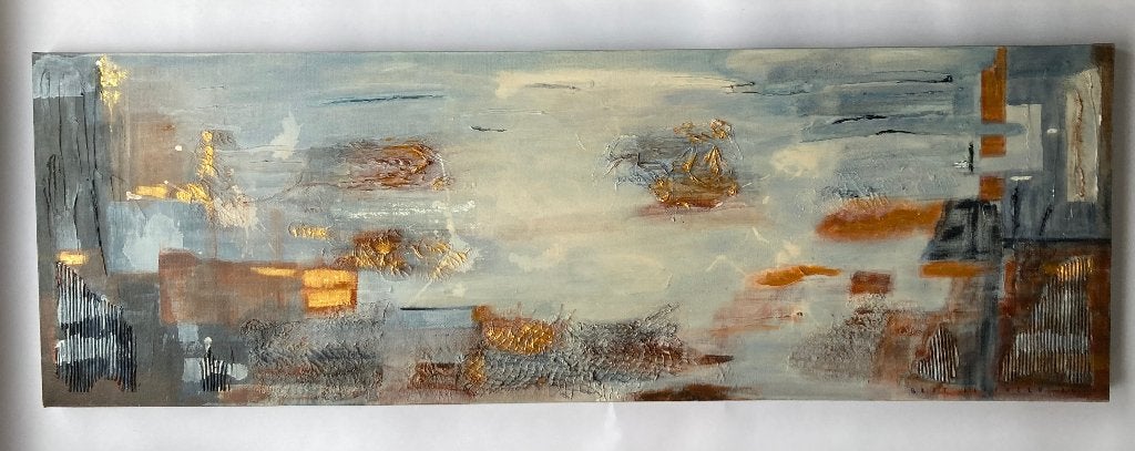Acrylverf schilderij op doek - Bert Lieveld - groot - modern, Antiek en Kunst, Ophalen, Abstract, Acrylverf, Gesigneerd