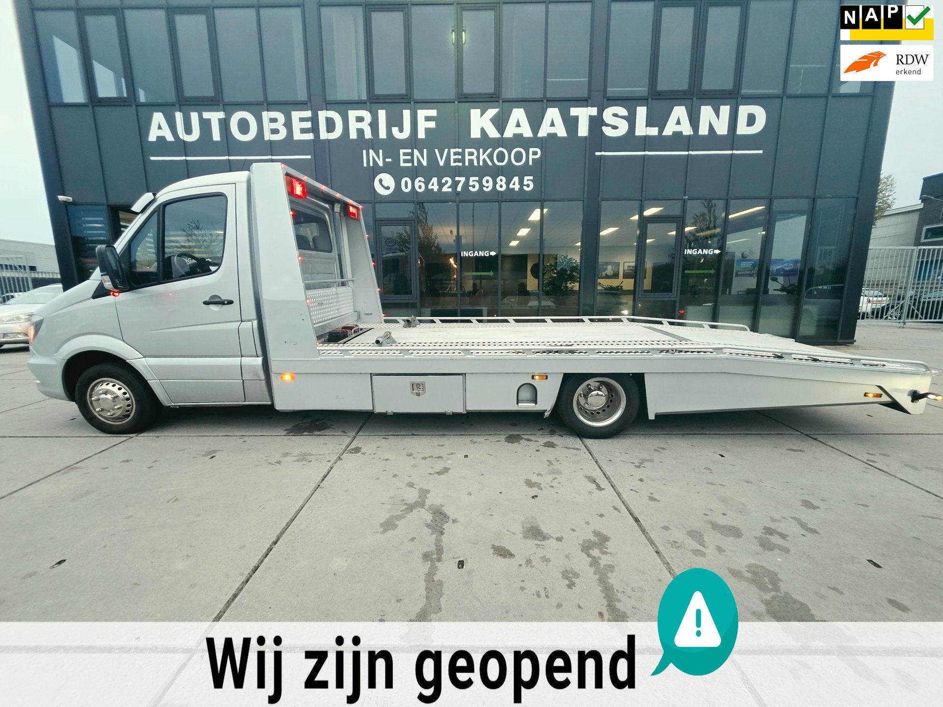 Mercedes-Benz Sprinter 318 3.0 CDI - Tijhof - Oprijwagen -, Auto's, Automaat, Gebruikt, Zwart, 2920 kg