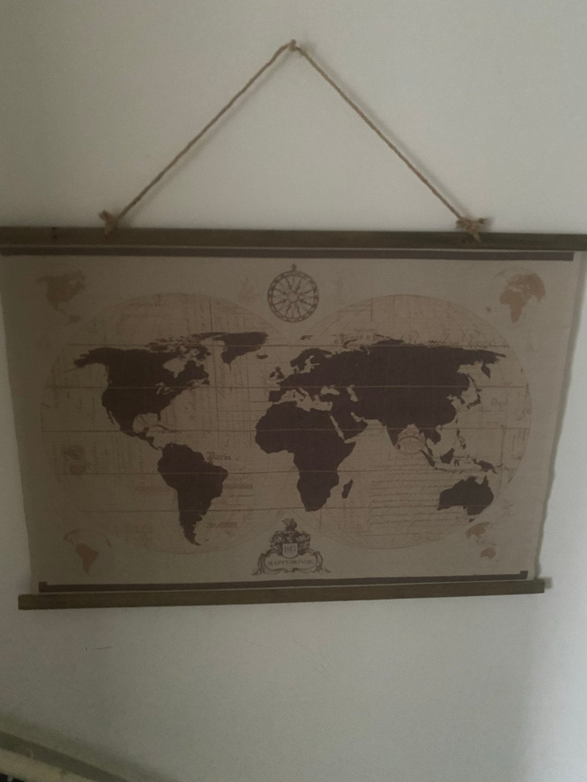 Riviera Maison Wereldkaart Wanddecoratie, 108 cm, Hout, 74 cm, Ophalen of Verzenden