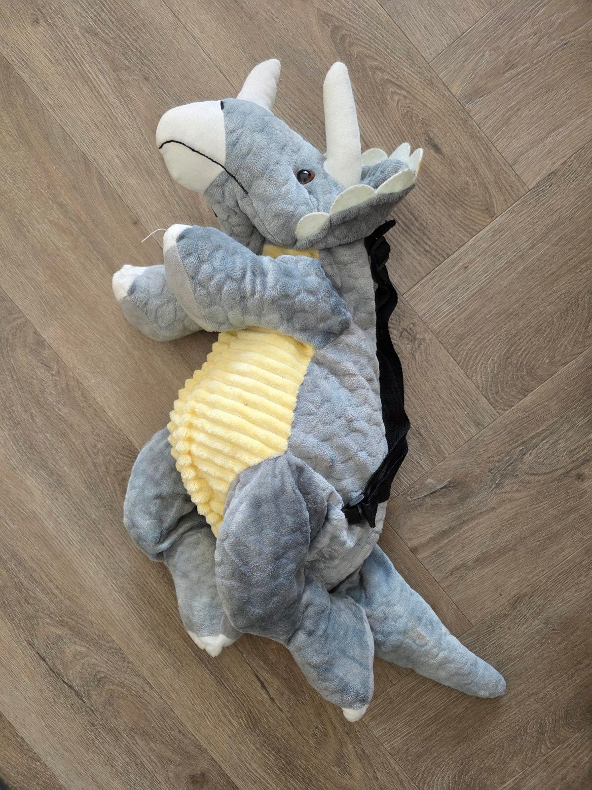 Grote zachte dinosaurus knuffel - Triceratops, Gebruikt, Dinosaurus, Grijs, Ophalen of Verzenden
