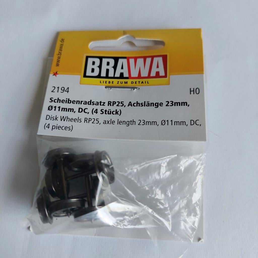Brawa Wielstel RP25, 4 stuks nieuw, gelijkstroom, Overige merken, Gelijkstroom, Overige typen, Nieuw