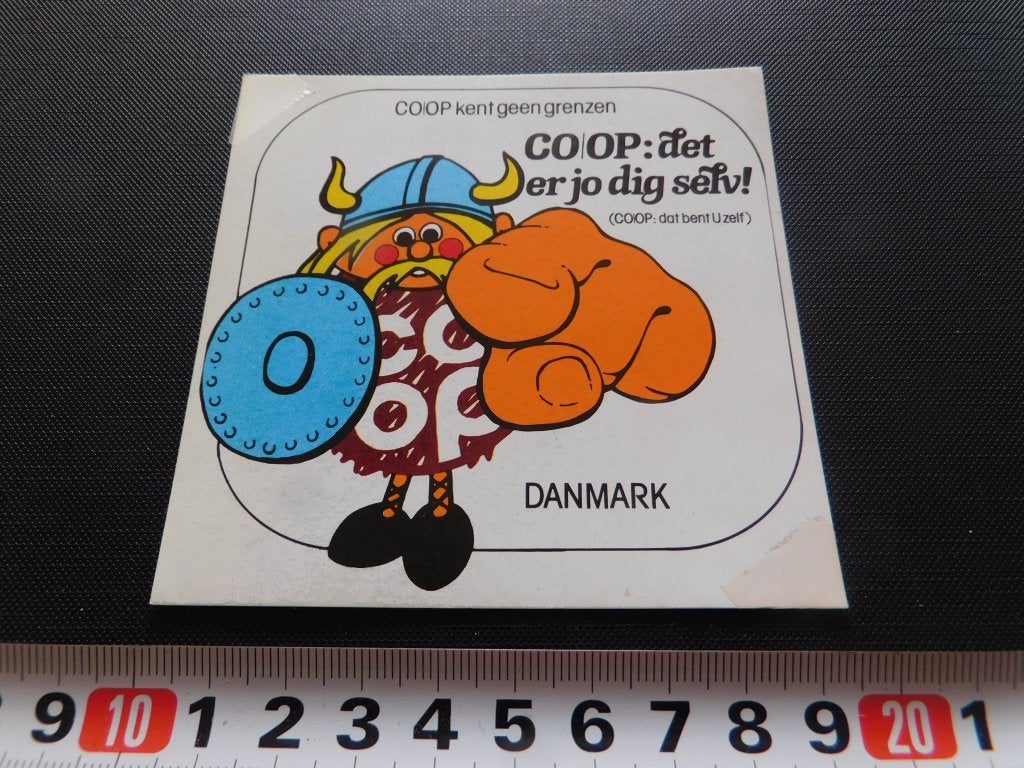 sticker Supermarkt COOP  Danmark   strip, Ophalen of Verzenden, Zo goed als nieuw
