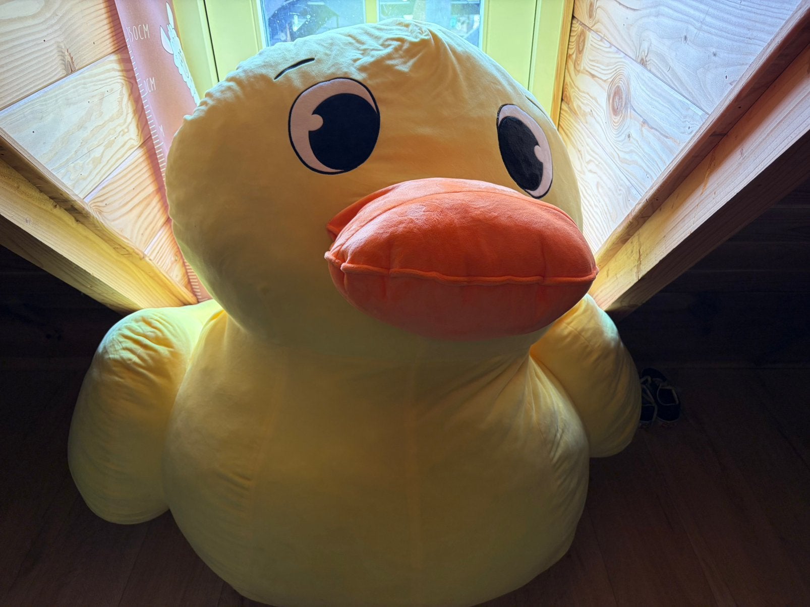 Grote knuffel Eend, Ophalen, Geel, Zo goed als nieuw, Eend