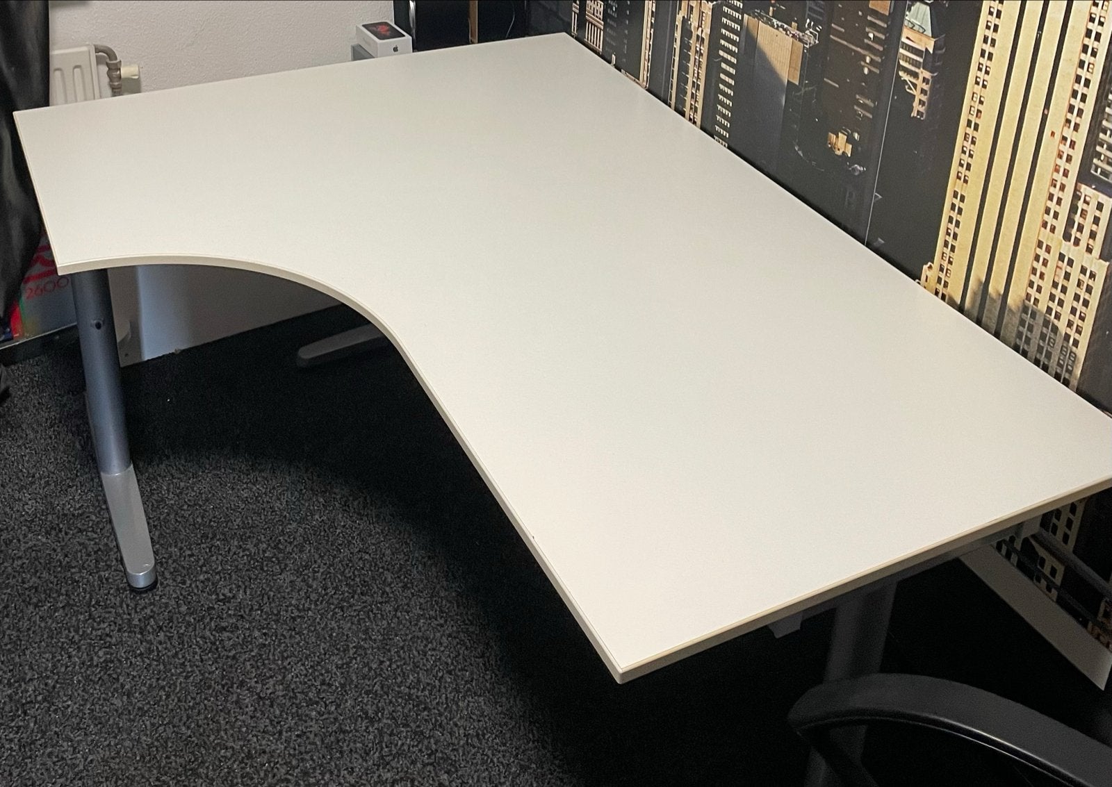 IKEA Galant Hoekbureau met T-poten - Wit, 180x220 cm, Ophalen, Demontabel, Gebruikt, Hoekbureau