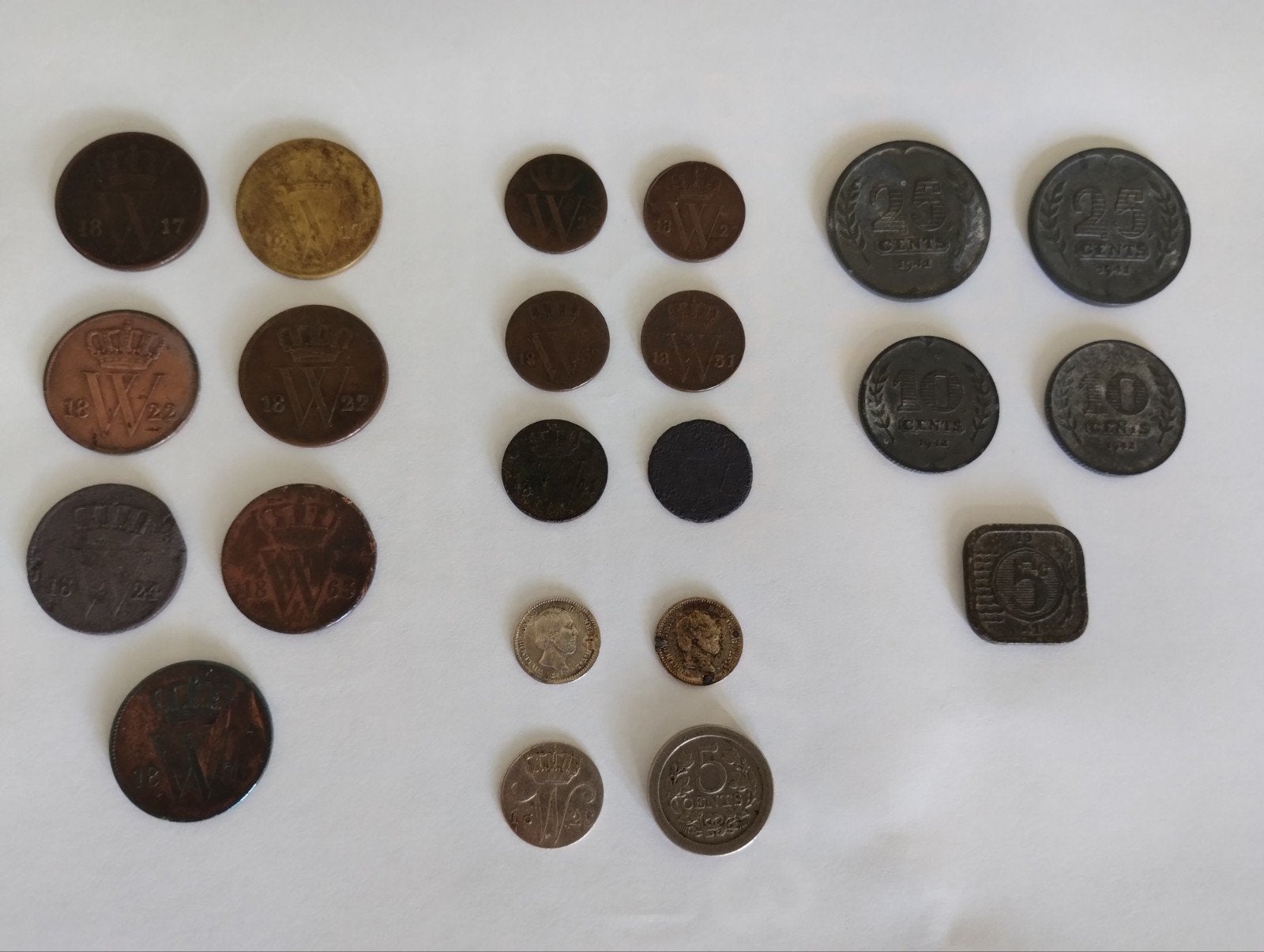 Verzameling munten Willem I-III + Wilhelmina, incl. schaarse, Ophalen of Verzenden, Koning Willem II, Setje, Zilver