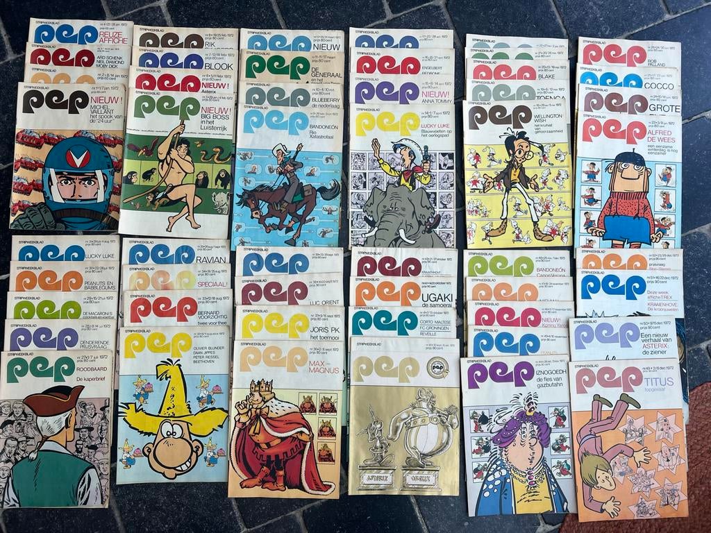Complete jaargang Pep weekblad 1972 incl. jubileumnummer, Gelezen, Complete serie of reeks, Europa, Ophalen of Verzenden