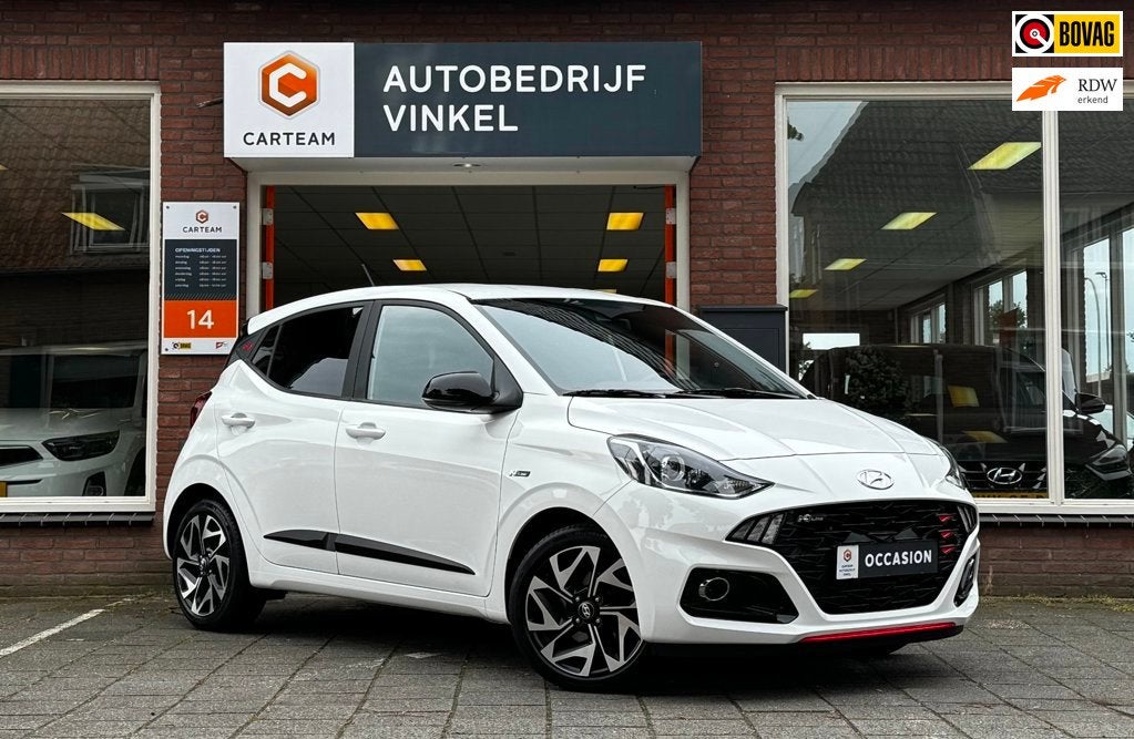 Hyundai I10 1.0 T-GDI N Line 5-zits 101PK *Camera*Stoel/Stuu, Auto's, Dealer onderhouden, Gebruikt, Wit, Bedrijf