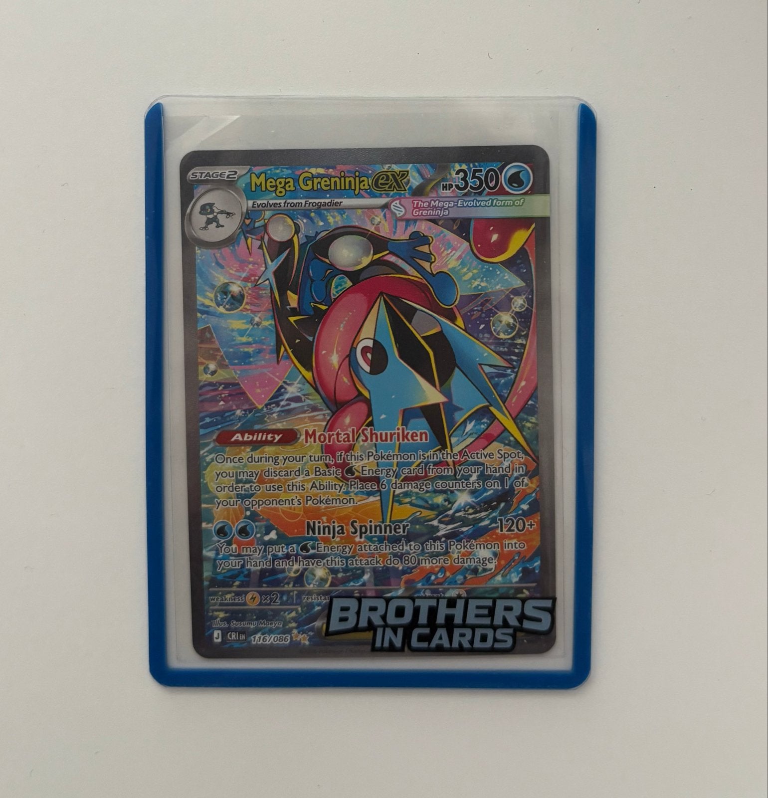 Mega Greninja EX 116 Pokémon Kaart - Packfresh, Verzenden, Nieuw, Losse kaart