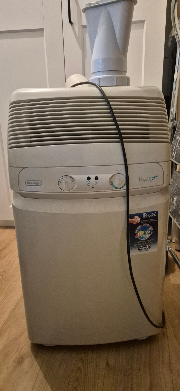 DeLonghi Pinguino Mobiele Airco F120 - Koelen en Ventileren, Ophalen, Gebruikt, Minder dan 60 m³, 3 snelheden of meer