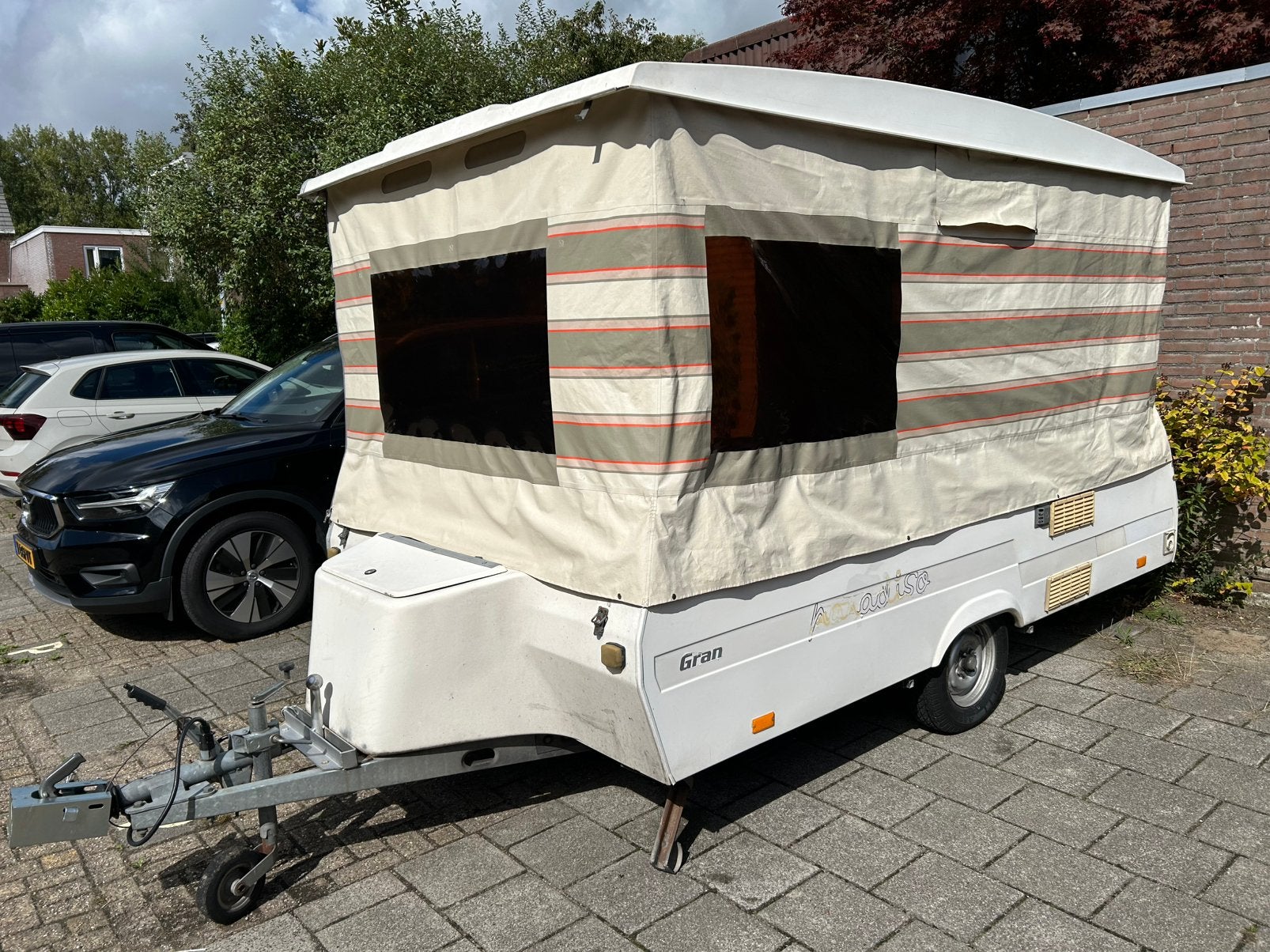 Retro Paradiso Gran Vouwcaravan 1994 met voortent, Caravans en Kamperen, Overige merken, Reservewiel, Tot en met 3, 4 tot 5 meter