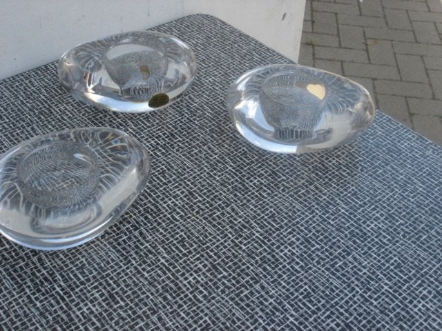 6 x Glazen sfeerlicht "pebble " waxinelichthouders, Ophalen of Verzenden, Gebruikt, Overige materialen, Kandelaar