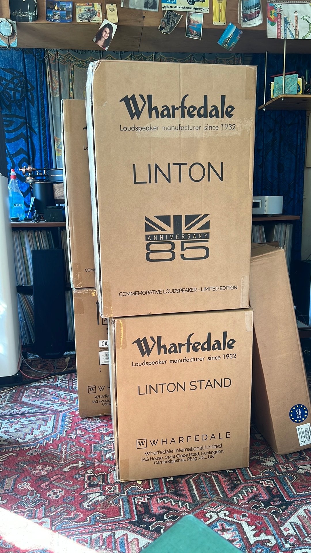 Wharfedale Linton 85 Anniversary incl. stands, Ophalen, Stereo speakers, 120 tot 150 watt, Wharfedale