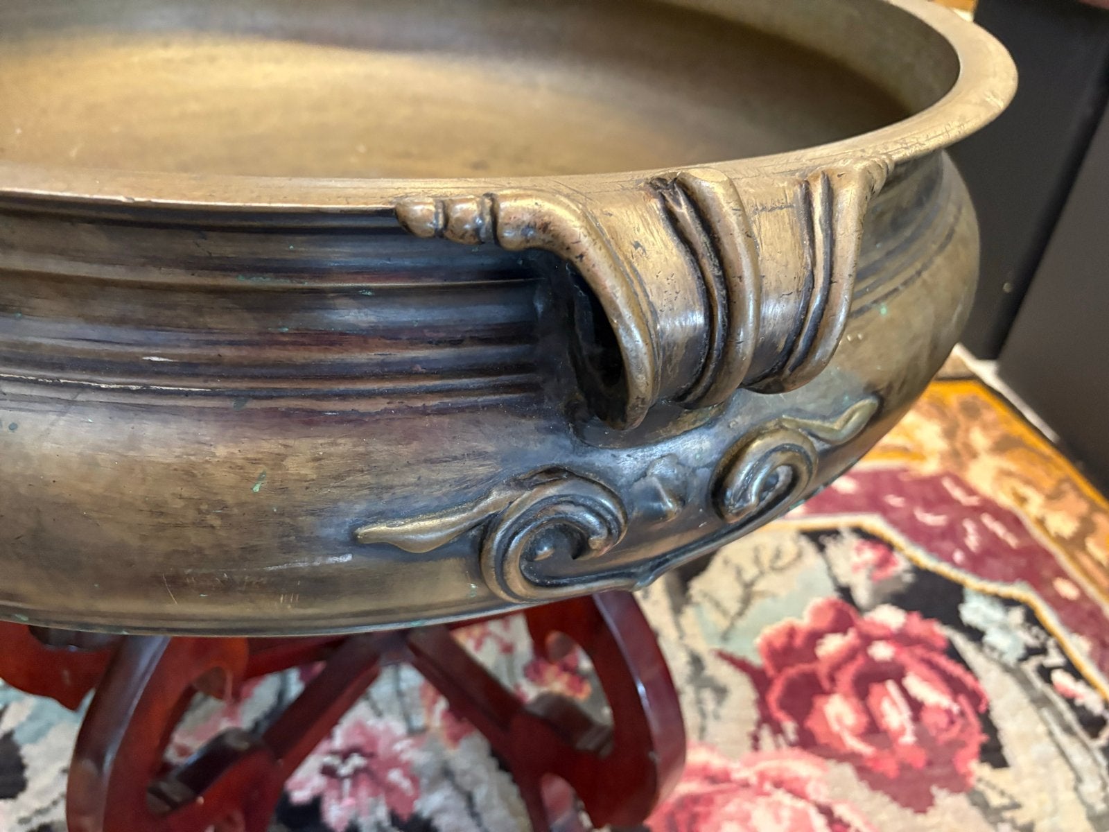 Antieke Bronzen Kom met Handvatten zeldzaam India, Ophalen, Brons