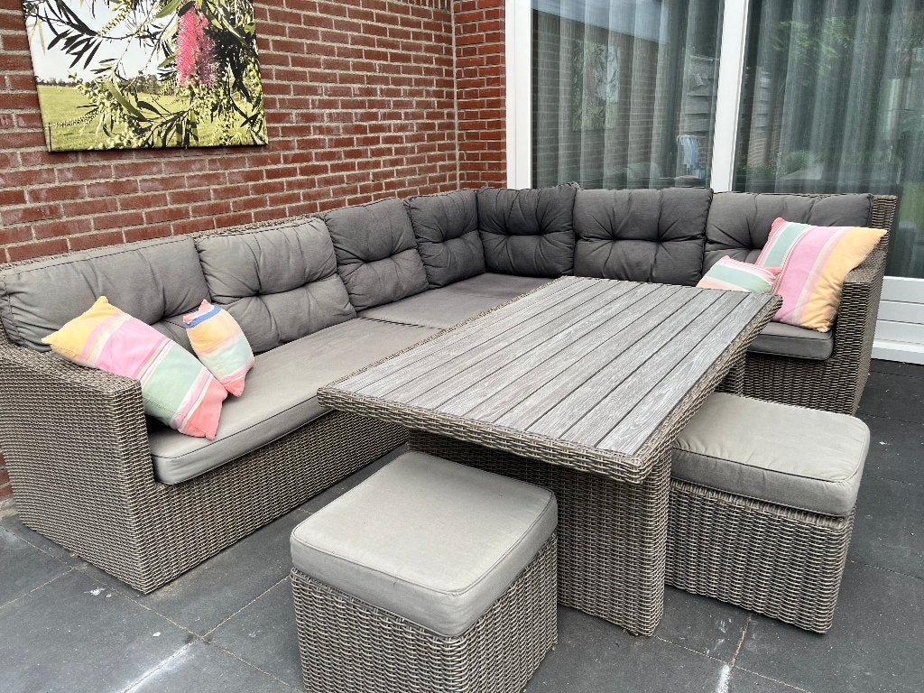 rotan loungeset, Tuin en Terras, Tuinsets en Loungesets, Ophalen, Gebruikt, Rotan, Bank