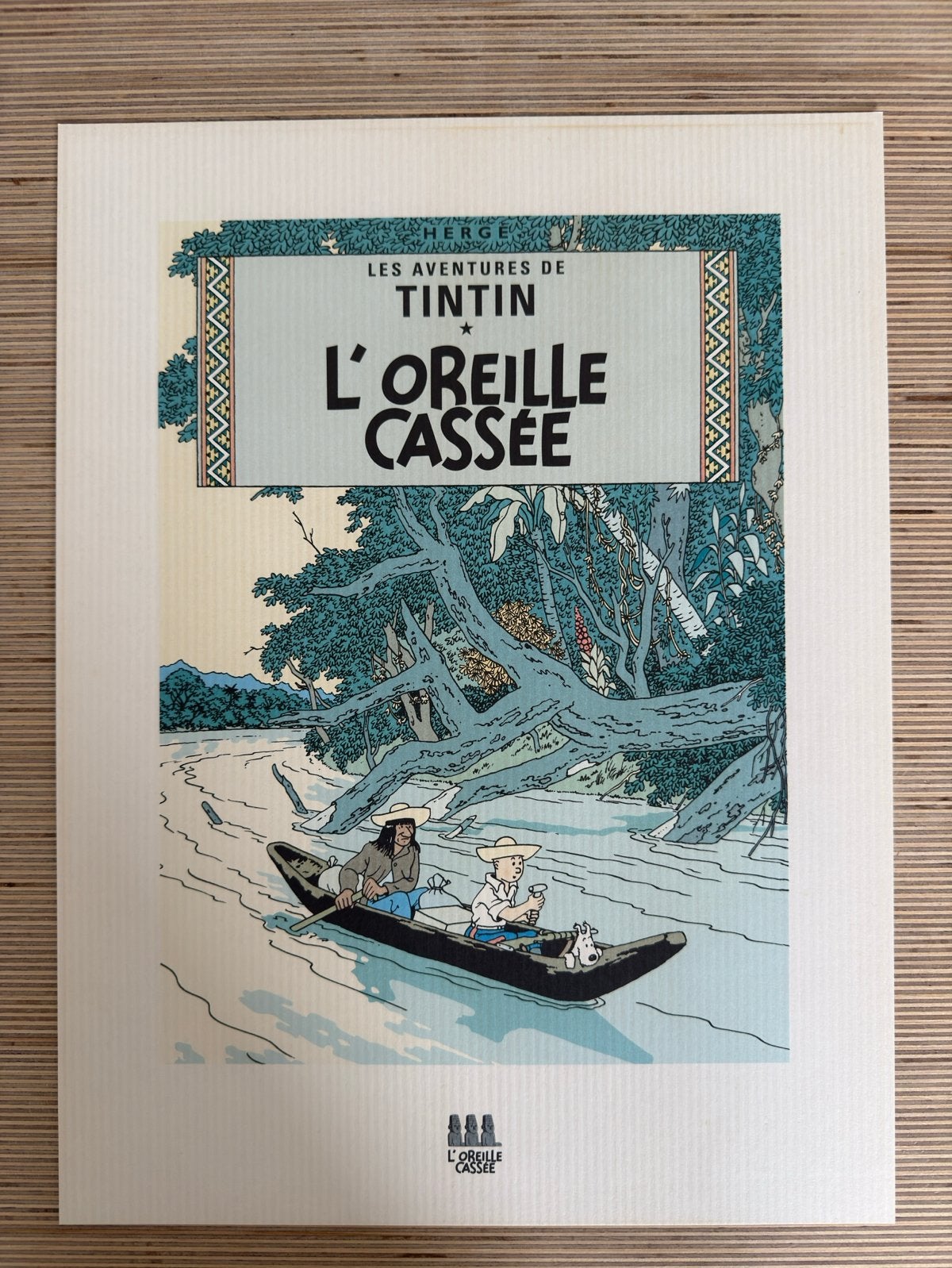 Kuifje print L'Oreille Cassée 40x30 cm, Ophalen of Verzenden, Print, Print/reproductie
