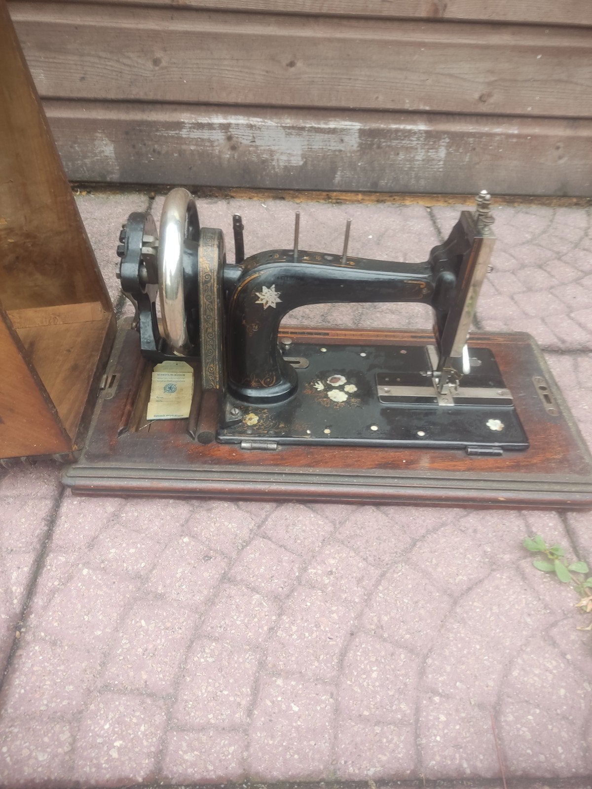 Antieke Gritzner Naaimachine met Houten Koffer, Ophalen