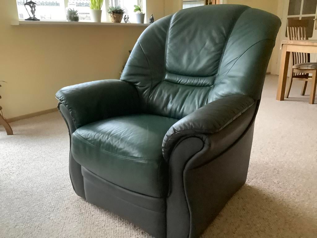 Fauteuil groen, Huis en Inrichting, Fauteuils, Ophalen, Zo goed als nieuw, 75 tot 100 cm, 50 tot 75 cm