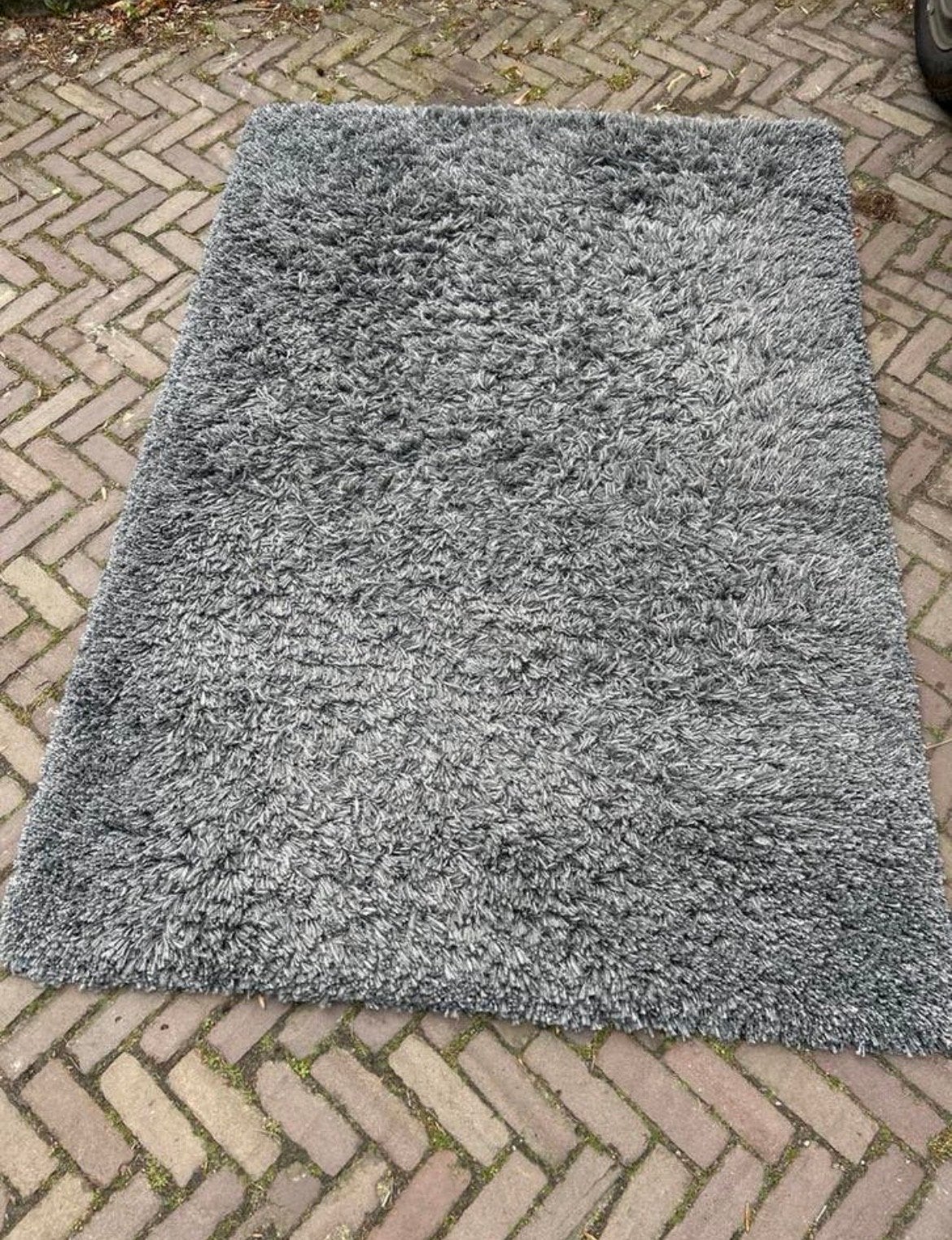 Ikea Gaser vloerkleed 133x195 cm grijs hoogpolig, Ophalen, 100 tot 150 cm, Zo goed als nieuw, 150 tot 200 cm