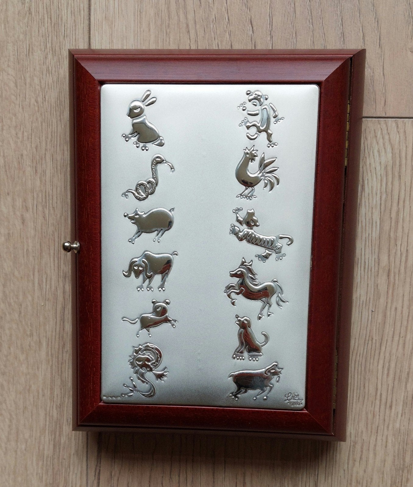 Doos/kistje, hout, gelamineerd, gemerkt sterlingzilver., Ophalen of Verzenden