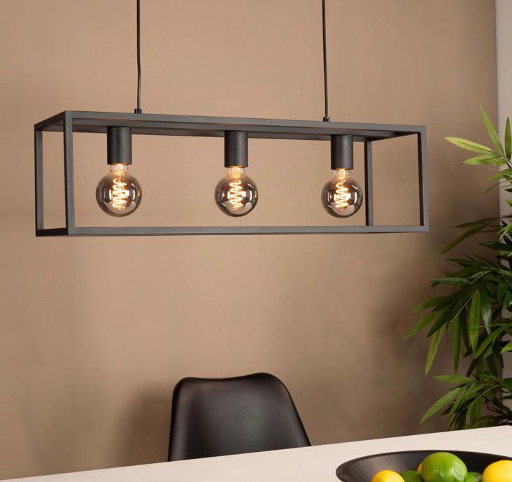 Zwarte industriële hanglamp E27, Ophalen, Zo goed als nieuw, Metaal, Minder dan 50 cm