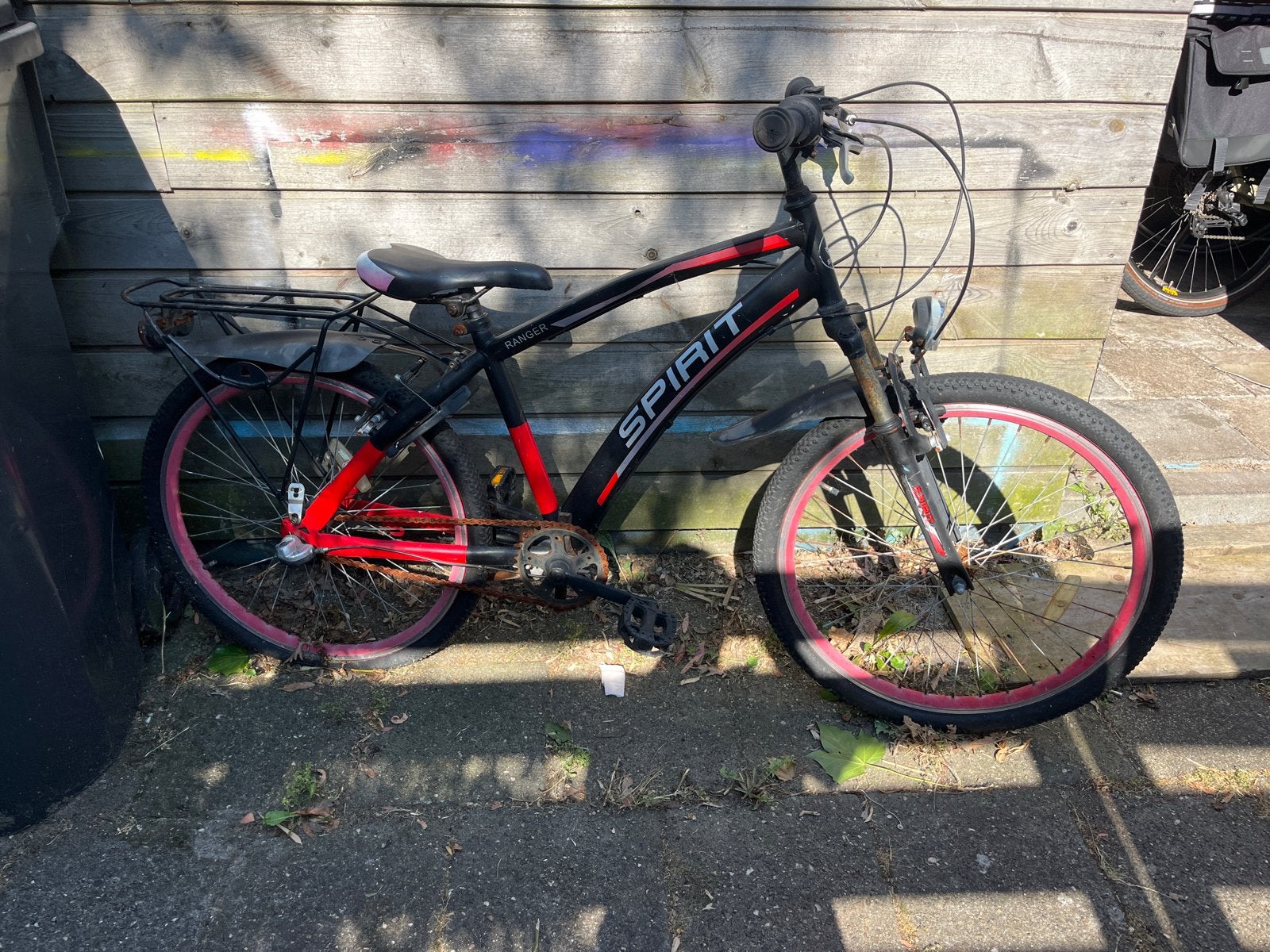 Spirit Ranger kinderfiets - Zwart/Rood, Overige merken, Gebruikt, Velgrem, Minder dan 49 cm