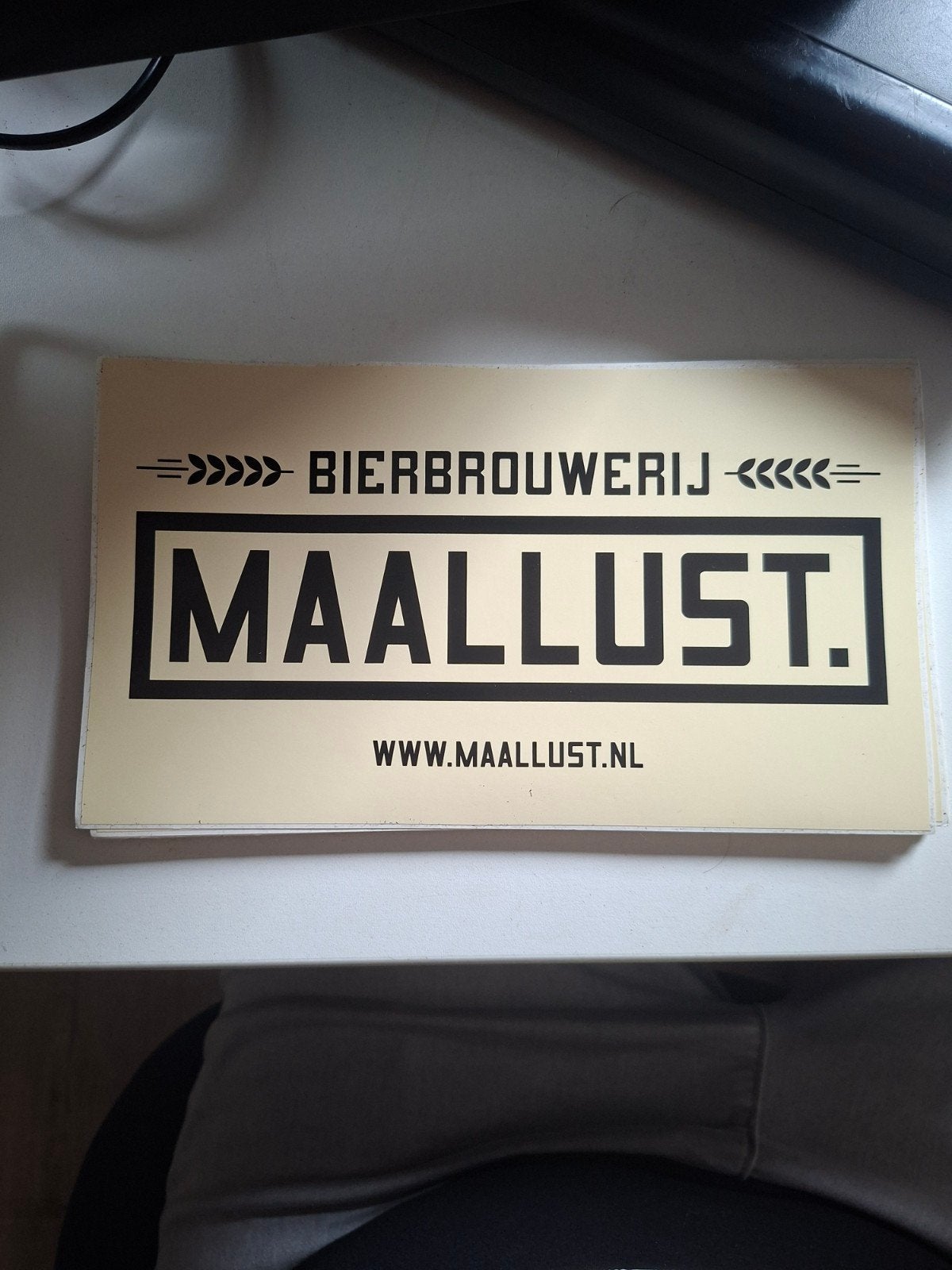 Bierbrouwerij Maallust sticker - 23x13 cm, Ophalen of Verzenden, Nieuw, Merk