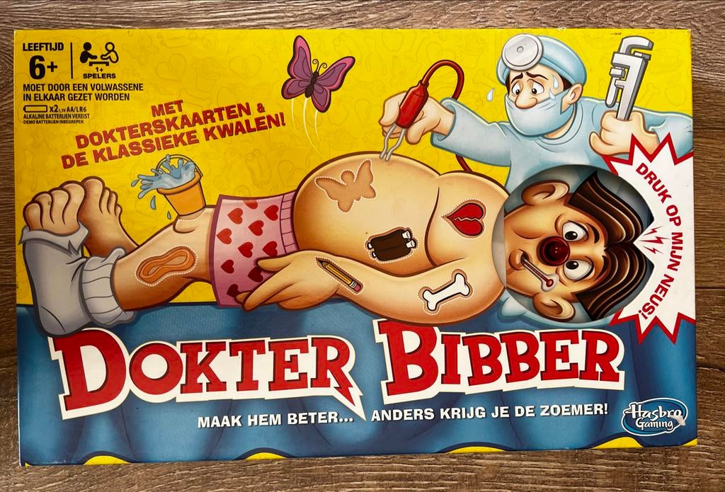 Dokter Bibber spel van Hasbro Gaming, Een of twee spelers, Ophalen of Verzenden, Gebruikt