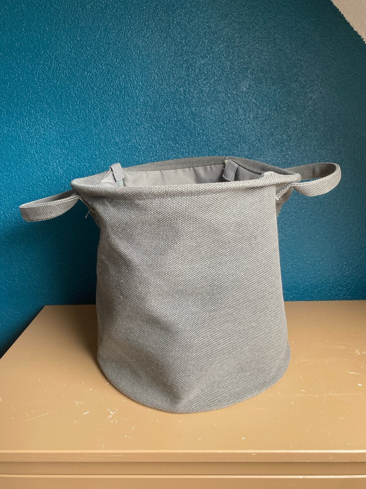Loods 5 Opbergmand - Grijs - Diameter 40 cm, Hoogte 40 cm, Met handvatten, Mand, Textiel, Rond