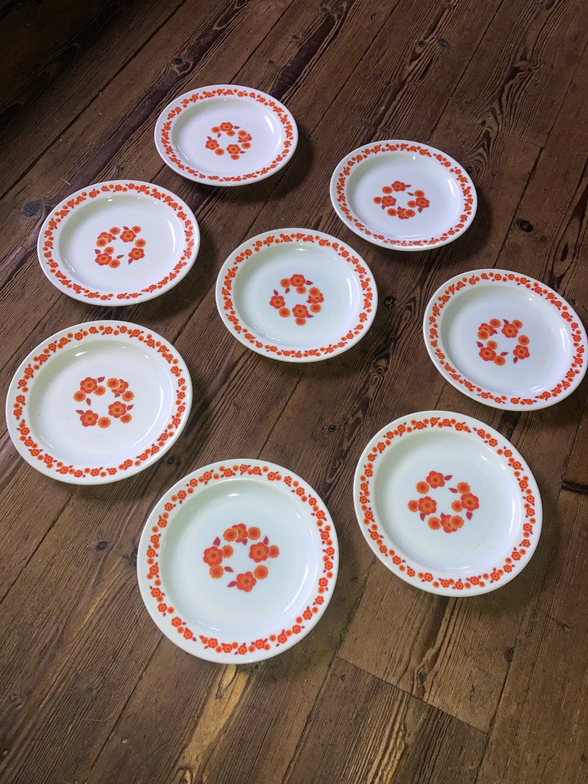 8 x jena glas arcopal  lotus bloem ontbijt bordjes ophalen, Verzamelen, Ophalen, Huis en Inrichting