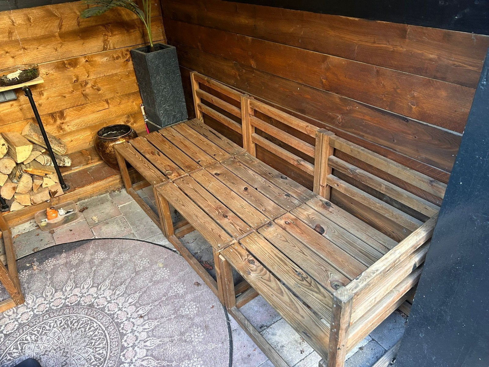 Tuinset inclusief zwarte kussens - Gratis af te halen, Tuin en Terras, Tuinsets en Loungesets, Ophalen, Zo goed als nieuw, Bank
