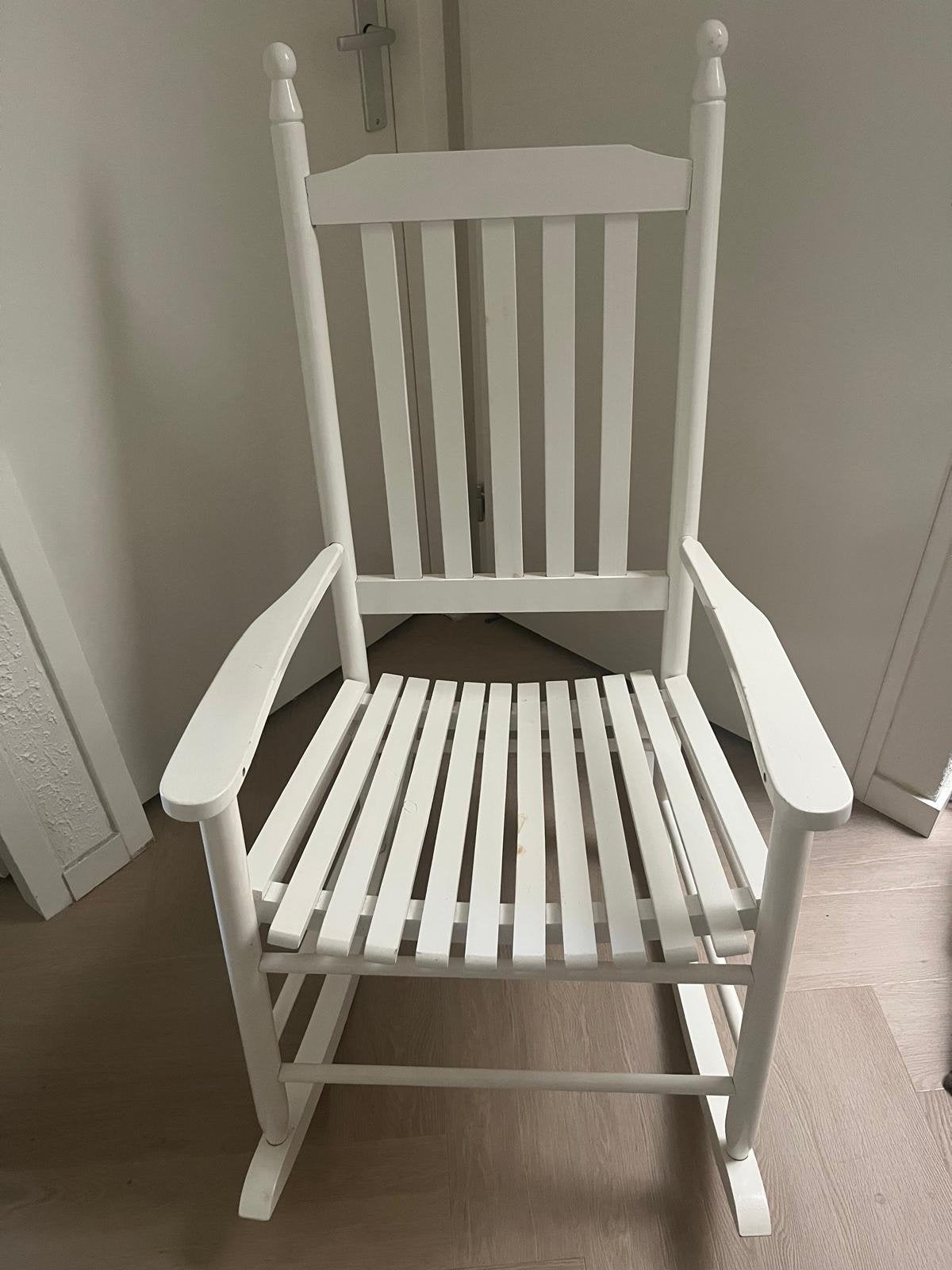 Witte schommelstoel, Huis en Inrichting, Ophalen, Gebruikt, Wit, Eén