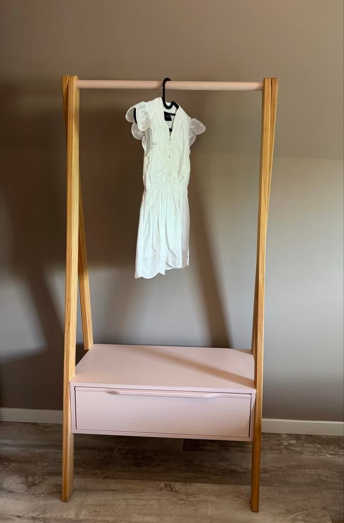 Kledingrek met lade - Hout en roze, Kleding | Dames, Kledingrekken, Ophalen, Zo goed als nieuw