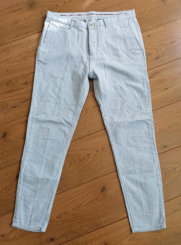 Lichtblauwe broek van ZARA MAN mt. 42, Kleding | Heren, Broeken en Pantalons, Ophalen of Verzenden, Zo goed als nieuw, Blauw, Zara Man