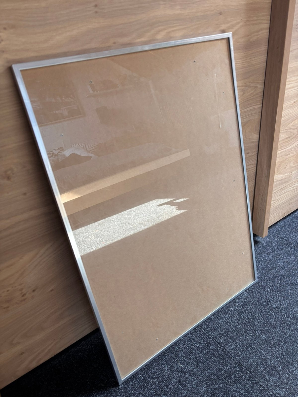 Zilverkleurige lijst 50x70 cm, Ophalen, Zo goed als nieuw, Glas, Met glas