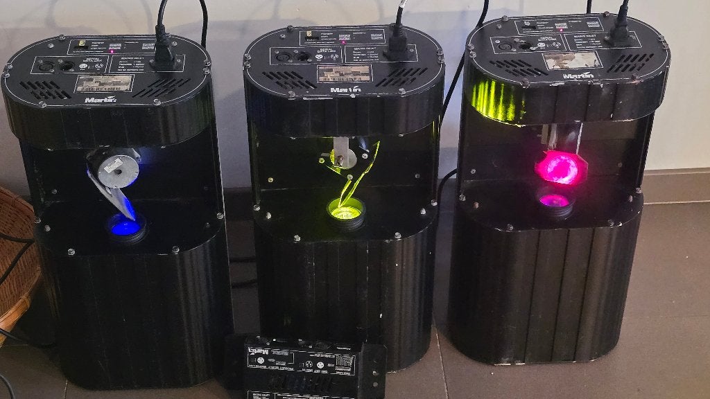 Martin Roboscan Pro 218 – 3 stuks + DMX converter, Ophalen, Gebruikt, Licht, Geluidgestuurd