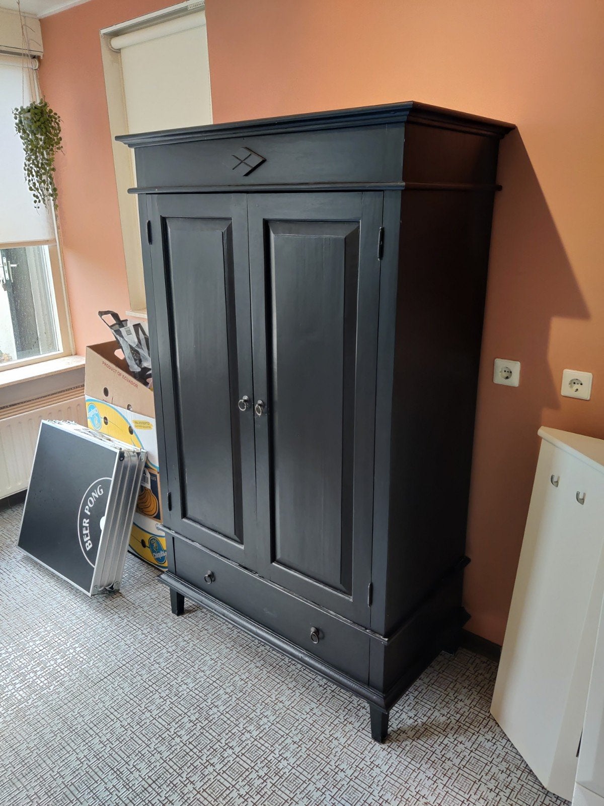 Zwarte kast., Ophalen, Gebruikt, 170 cm of meer