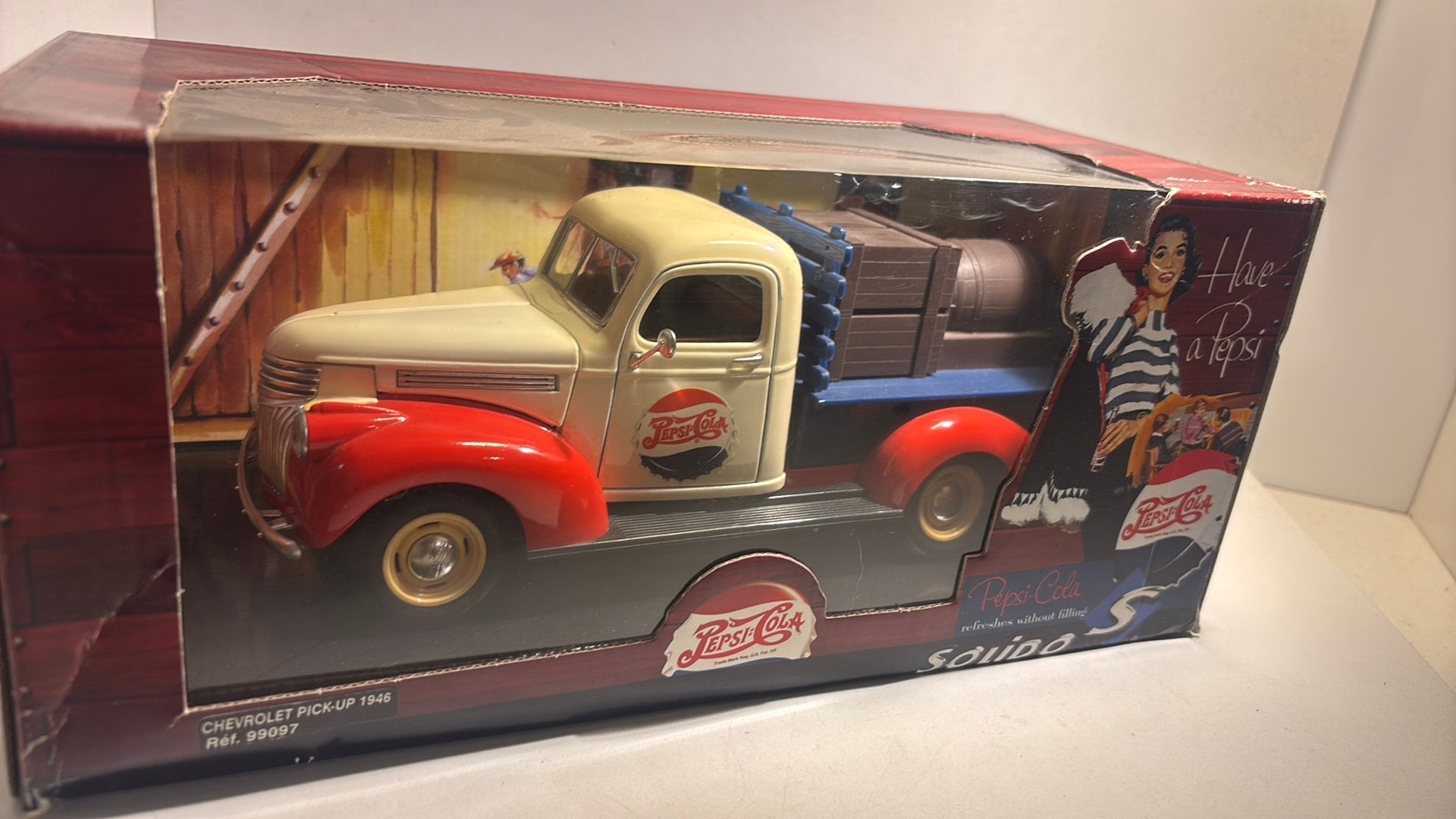 Chevrolet pick up pepsi cola 1946 solido 1.18, Solido, Ophalen of Verzenden, A, A
