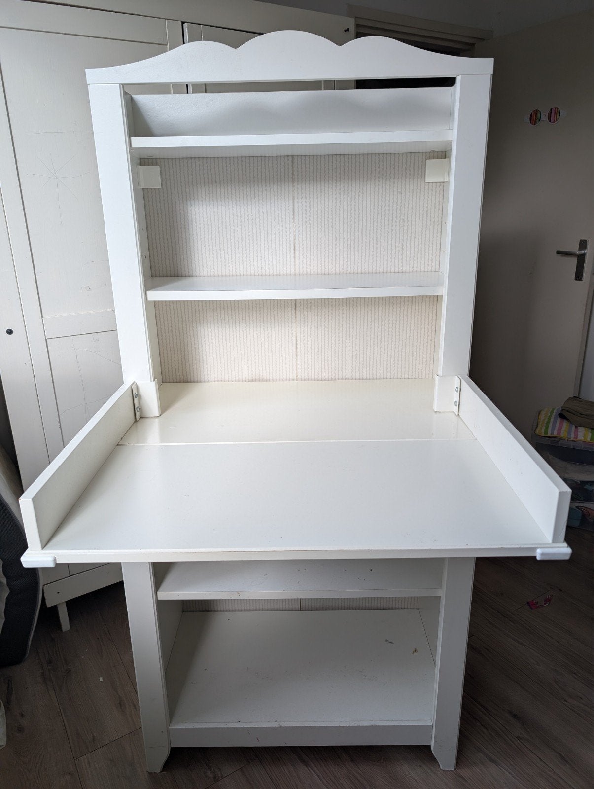 Witte commode/kast, Ophalen, Gebruikt, 50 tot 70 cm, 105 cm of meer